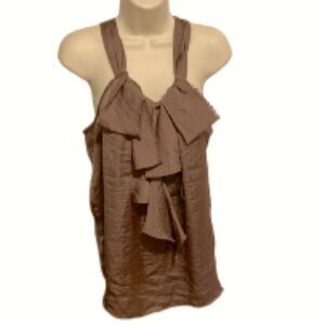 ADIVA Ruffled Detail Casual Career Work Tank Sleeveless Blouse Womens Large